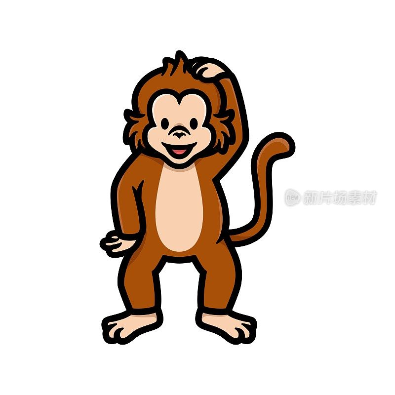 cute monkey cartoon vector icon illustration